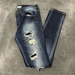 KanCan Dark Blue Distressed Skinny Jeans